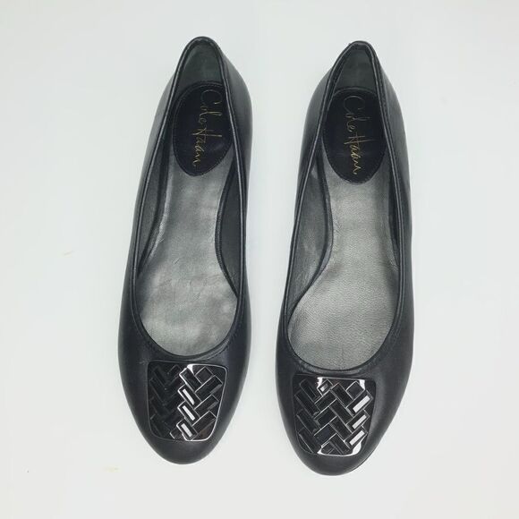 Cole Haan Sz 6.5 Black Leather Ballet Flat Nike - Picture 3 of 5